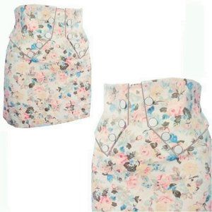Cute Flirty Pink English Roses Garden Mini Skirt